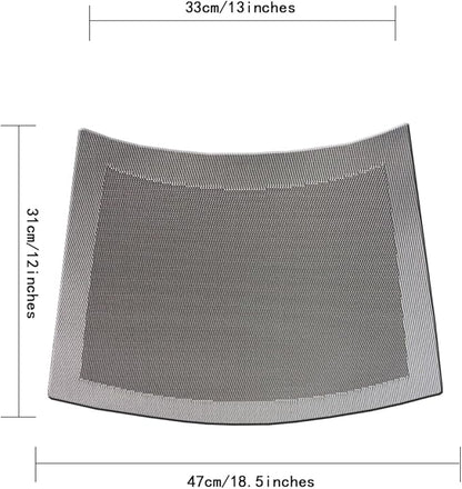Wedge Shape Placemats for Round Dinner Table Woven Vinyl Wipe Clean Non Slip Plastic Table Mats Set of 4（Grey）