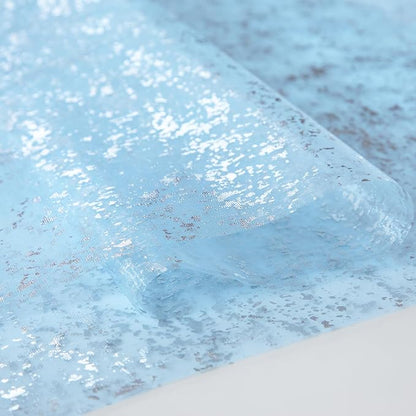SiinvdaBZX 4 Pcs Light Blue Sheer Tulle Table Runner 120 Inch/10 Ft Long | - Image 5