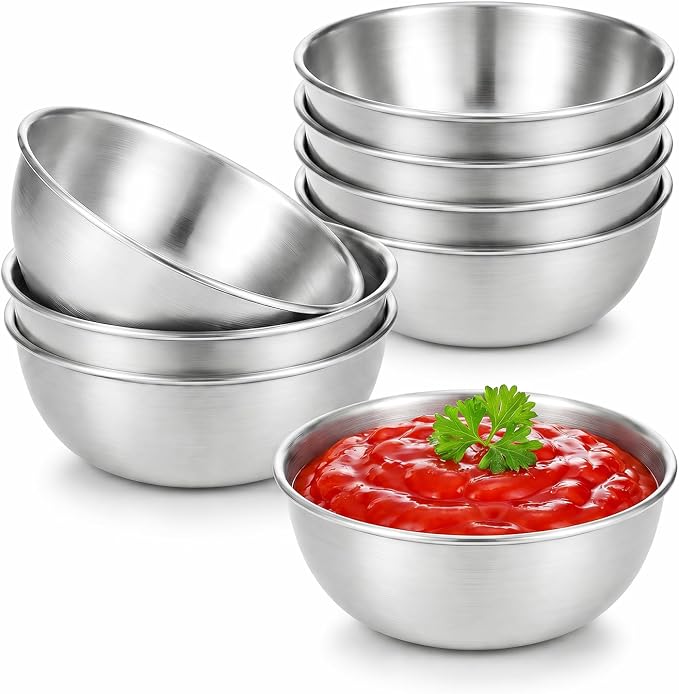 tifanso 8PCS Small Stainless Steel Dipping Bowls by tifanso
