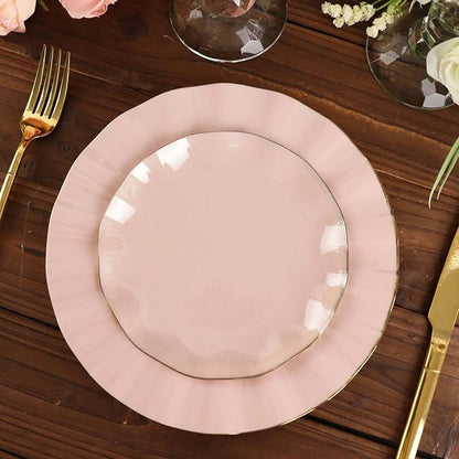 Efavormart 10 Pack | Blush/Rose Gold 6" Round Plastic Dessert Salad Plates - Image 2