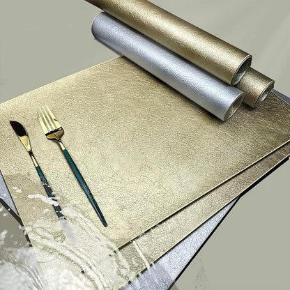 Semi-Gloss Soft Faux Leather Table Mats Set of 6, Thick Vinyl Placemats Set of 6 by Unknown