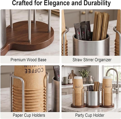 Coffee Cup Holder with Straw & Stirrer Storage Caddy - Image 4