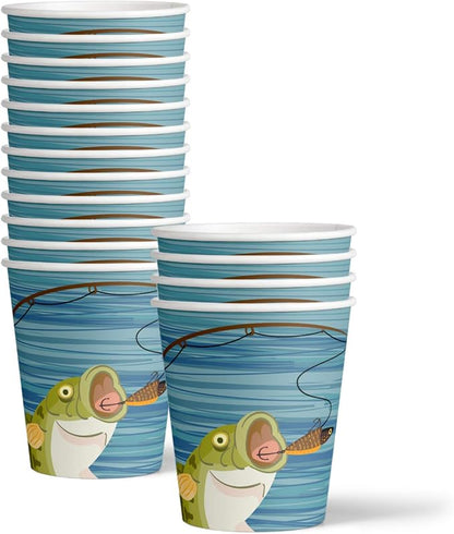 Gone Fishing Birthday Party Supplies Set Plates Napkins Cups Tableware Kit - Image 3