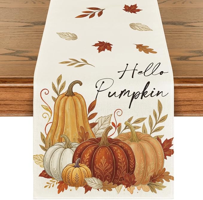 Artoid Mode 210 GSM Fall Table Runner 13x72 Inch Home Party Decor | Orange by ArtoidMode