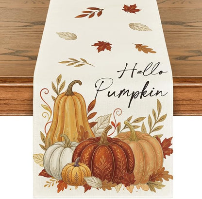 Artoid Mode 210 GSM Fall Table Runner 13x72 Inch Home Party Decor | Orange by ArtoidMode