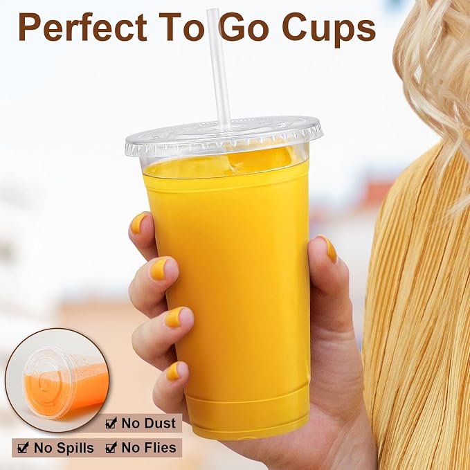 Lamosi 300 Pack 24 oz Plastic Coffee Cups - Image 4