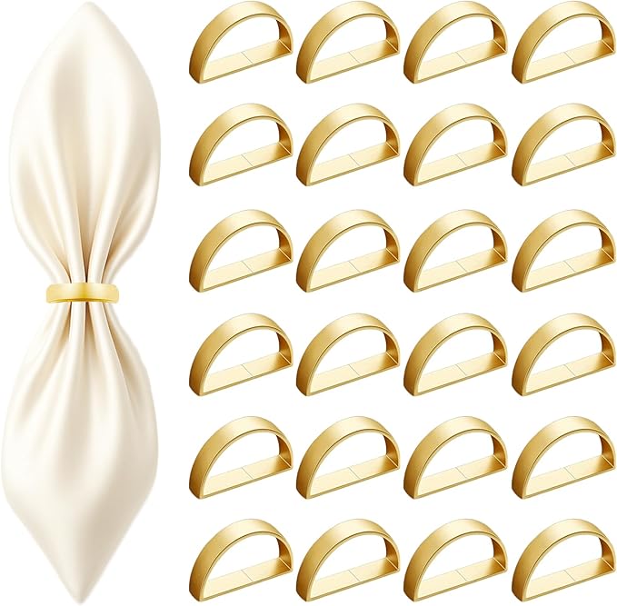 24 Pcs Stainless Steel Napkin Rings by Unknown