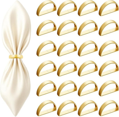 24 Pcs Stainless Steel Napkin Rings by Unknown