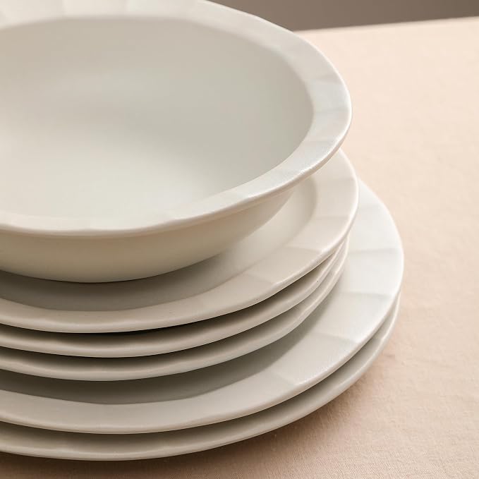 Stone Lain Oasis Stoneware 24 Piece Dinnerware Set, Home Kitchen Dish Set - Image 9