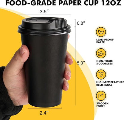 RACETOP Coffee Cups with Lids 16 oz, 100 Pack Disposable To Go Cups, To-go - Image 2