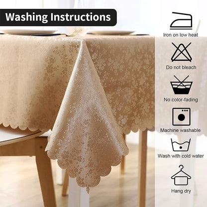 Smiry Square Table Cloth, Waterproof Heavy Duty Vinyl Tablecloths, Wipeable Washable Table Cover for Kitchen and Dining Room (Brown, 54" X 54")