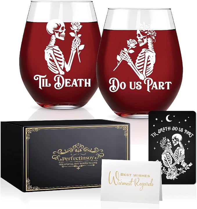 Perfectinsoy Skull Wine Glass 2 Piece by Perfectinsoy