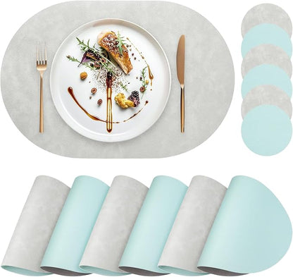 Faux Leather Placemats Set of 6 by yuuzue