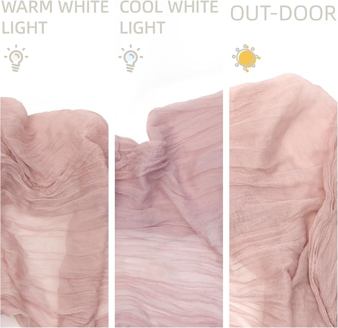 Dusty Pink Cheesecloth Table Runner Wedding Bridal Shower Home Decor | 35x120 - Image 3