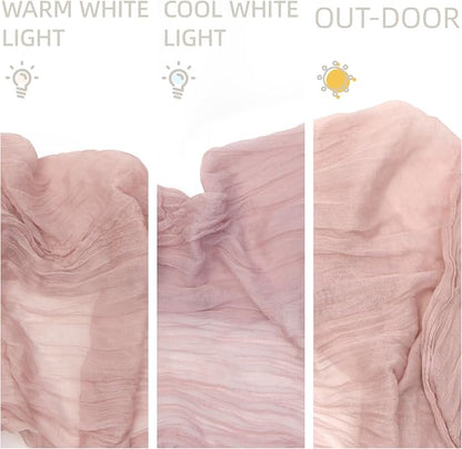 Dusty Pink Cheesecloth Table Runner Wedding Bridal Shower Home Decor | 35x120 - Image 3
