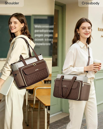RAINSMORE Teacher Bag for Women, 15.6" Laptop Work Tote, 40oz Cup Holder | - Image 2