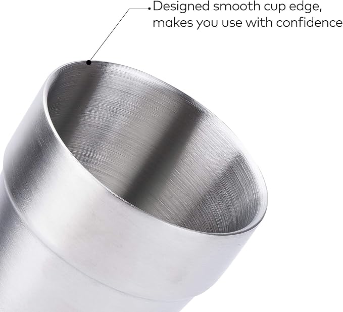 Beasea Stainless Steel Cups 8 oz, Metal Drinking Cups Set of 4, Stackable - Image 4