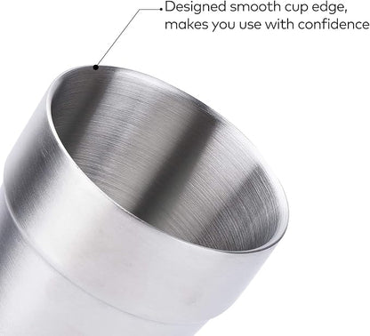 Beasea Stainless Steel Cups 8 oz, Metal Drinking Cups Set of 4, Stackable - Image 4