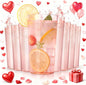 Liacere Plastic Drinking Glasses Set of 12-18oz Highball Pink Reusable Plastic Glasses Colors, Water Glasses Cups,Tumbler Glassware Set for Beer, Juice, Cocktail, Milk for Mother's Day Valentine’s Day