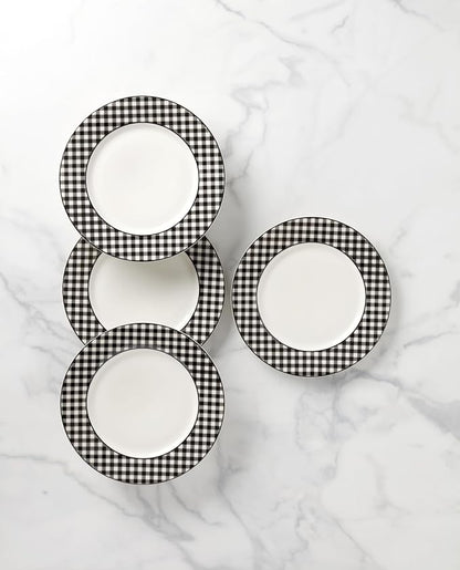 Lenox Dinnerware Set, Gingham Black Dinner Plates, Service - Image 3