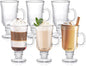 ZENFUN Set of 6 Irish Coffee Mugs, 8 Oz Glass Footed Espresso Cups by ZENFUN