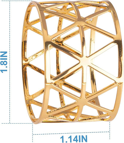 12PCS-LUNEY Gold Napkin Rings Set of 12 Metal Napkin Holder - Image 2