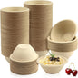 LeonBach 100 Pack 6 oz Natural Bagasse Fiber Paper Bowls, Small Compostable by LeonBach