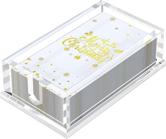 Transparent Acrylic Napkin Holder Clear Guest Paper Disposable Hand Towel Dispenser Tray Organizer For Table Home Kitchen Restaurant and Hotel Business