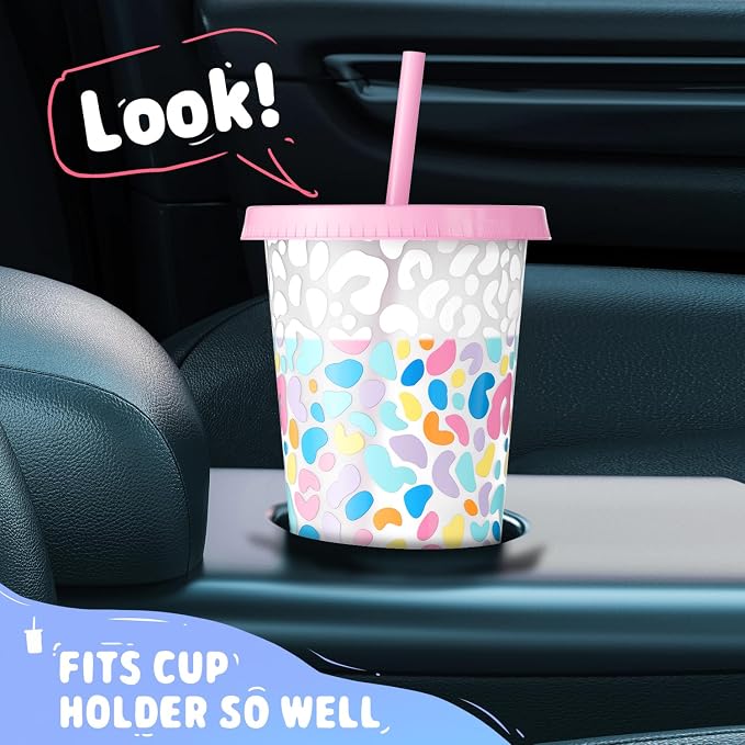 Meoky Plastic Cups with Lids and Straws - Image 4