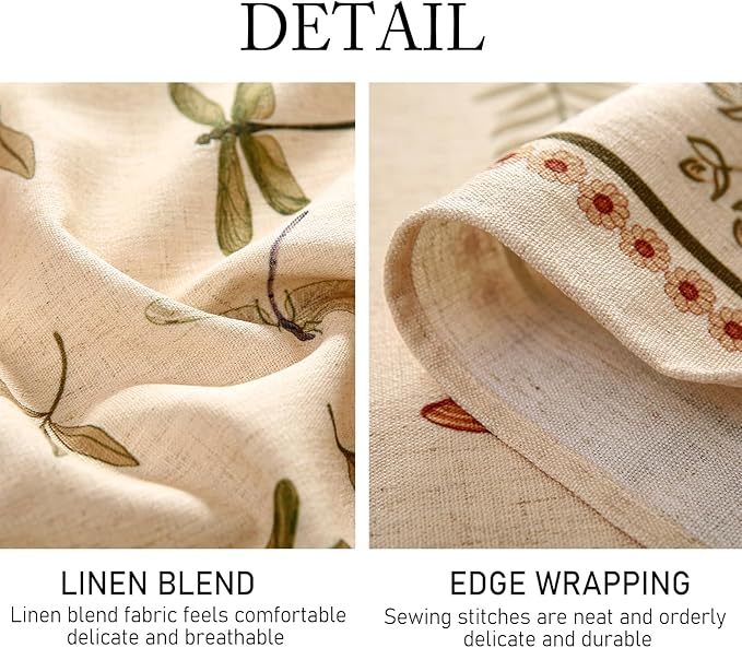 ISAENNE Designer Floral Linen Small Round Tablecloth,French Off White Elegant Table Cloth,Washable Home Decor Tablecloths for Dining Thanksgiving Kitchen Christmas Party,Diameter 55"-Grace B