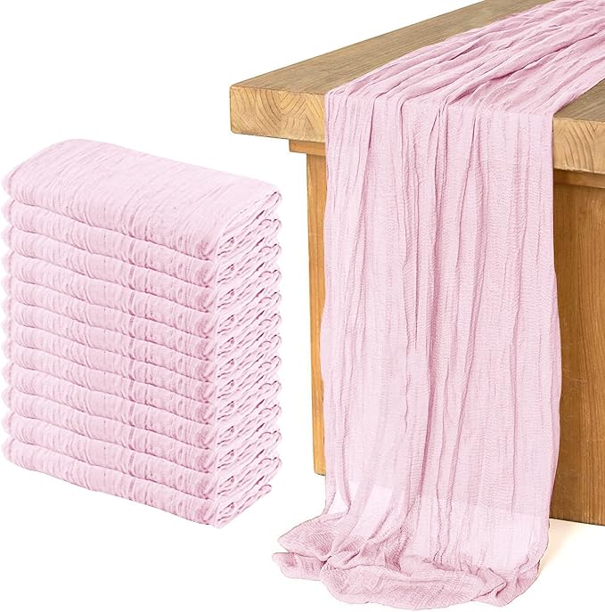 12 Pack Cheesecloth Table Runner 10Ft Christmas Gauze Boho Table Runners by Home