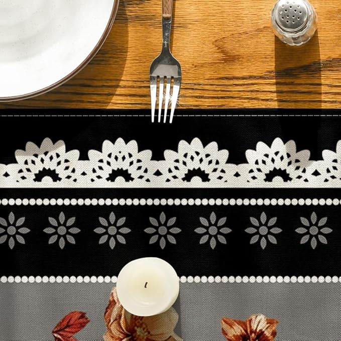 Artoid Mode 210 GSM Halloween Table Runner 13x72 Inch Home Party Decor | Black - Image 7