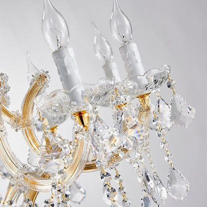 Modern Gold Crystal Chandelier Lighting - Luxury Maria Theresa Chandeliers for Dining Room, Kitchen Island, Living Room, Bedroom, 10 Lights…