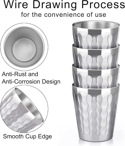 Beasea Stainless Steel Cups 10 oz, 8 Pack Small Bulk Stainless Steel Tumbler - Image 3