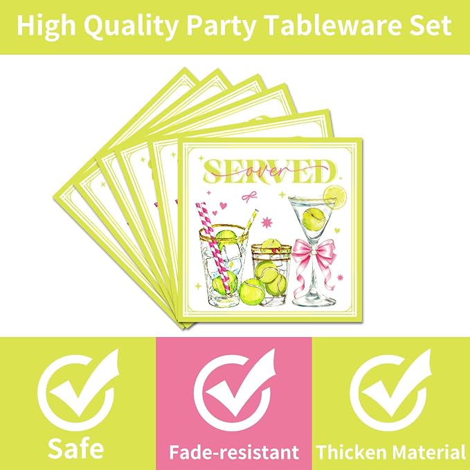 96Pcs Tennis Party Decorations Tableware Set Tennis Served Birthday Paper - Image 4