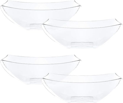 PLASTICPRO Disposable 32 ounce Square Serving Bowls, Party Snack or Salad Bowl by PLASTICPRO