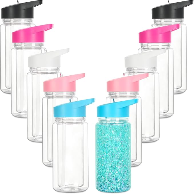 10 Pack 10 Oz Plastic Snow Globe Tumbler by Tswofia