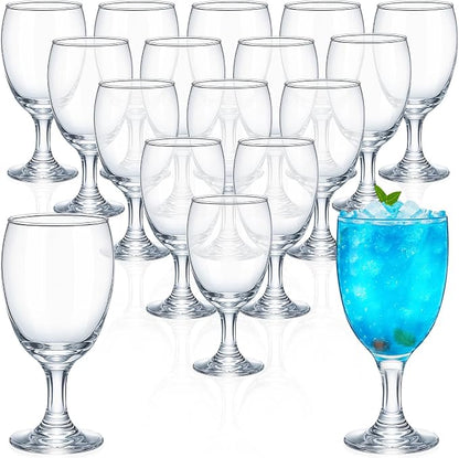 Patelai Set of 18 Water Goblet, 16 oz Clear Drinking Glasses Bulk Dishwasher by Patelai