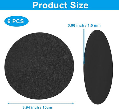 Set of 6 Leather Coasters, Dual-Sided Non-Slip & Waterproof, - Image 5
