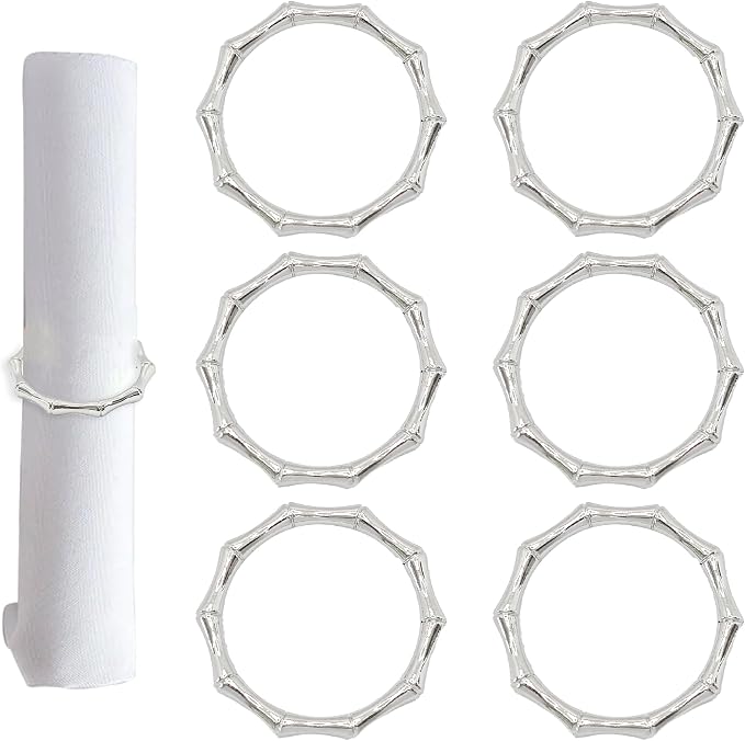 pson 6Pcs Bamboo Knuckles Style Napkin Rings by Unknown