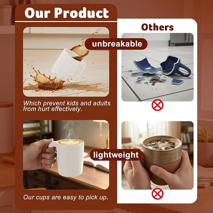 Wheat Straw Coffee Mugs Set of 6, Unbreakable 16 OZ Reusable Coffee Cups - Image 6