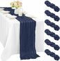 6 Pcs 10FT Navy Blue Cheesecloth Table Runner Gauze Fabric 35 x 120 Inches Long by Sunnyline