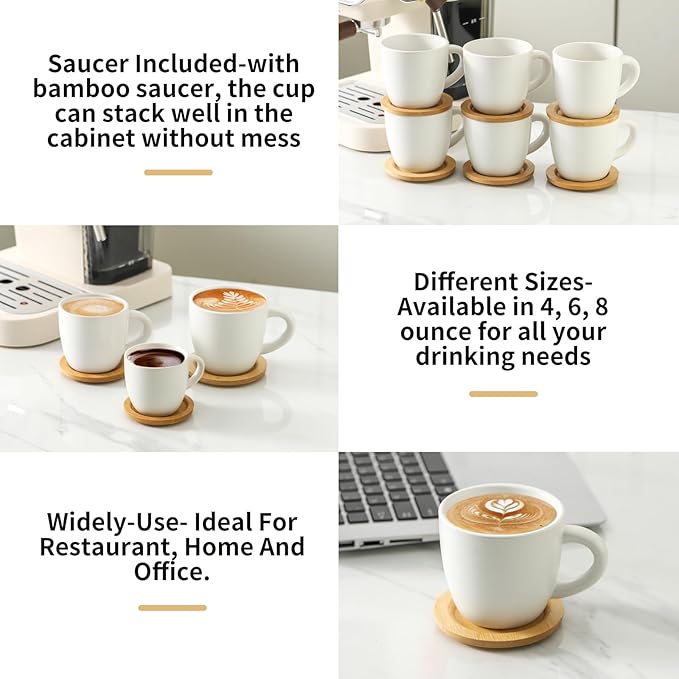 HASENSE 8 oz Cappuccino Cups - Image 2