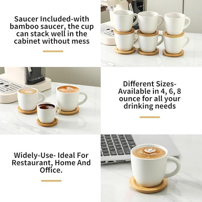 HASENSE 8 oz Cappuccino Cups - Image 2