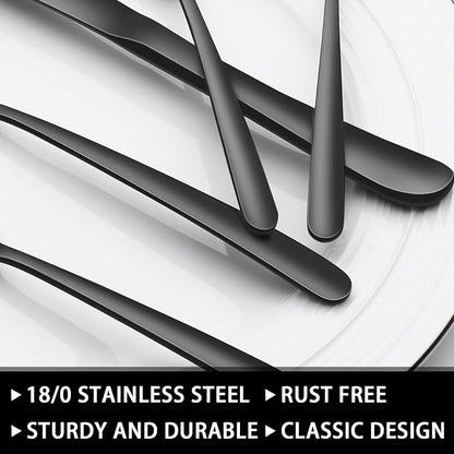 49-Piece Black Silverware Set - Image 3