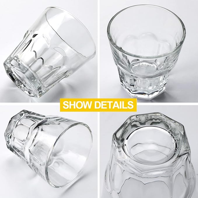 4.5oz Rock Bar Stackable Beverage Glasses – Set Of 8 Drinking Glasses | - Image 3