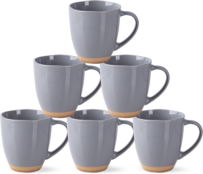 AmorArc 12oz Ceramic Coffee Mugs set of 6, Stylish Coffee Mugs by AmorArc