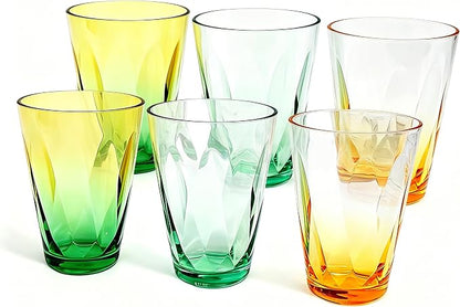 13oz Stackable Drinking Tumblers 6PCS Vibrant Acrylic Tumblers by WowProLiv