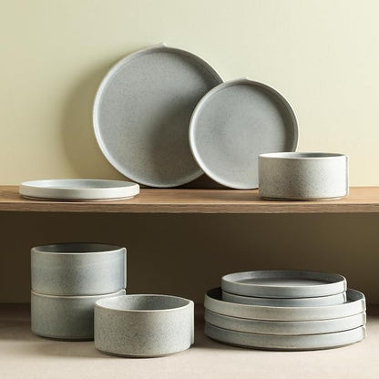 Stone Lain Bao 12-Piece Dinnerware Set Stoneware, Plates and Bowls Set - Image 8