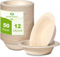 greensight 12oz Small Paper Bowls Disposable, 50 Pack Compostable Bagasse | by greensight